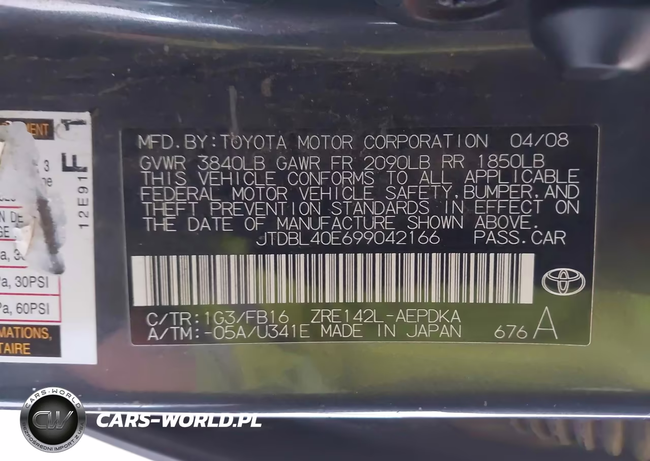 2009 Toyota Corolla Le VIN:JTDBL40E699042166 - 9