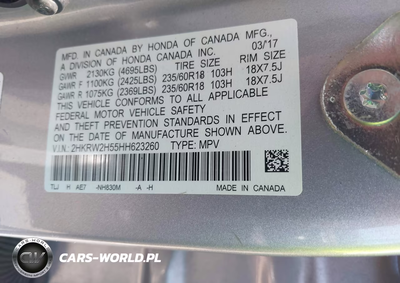 2017 Honda Cr-V Ex VIN:2HKRW2H55HH623260 - 9