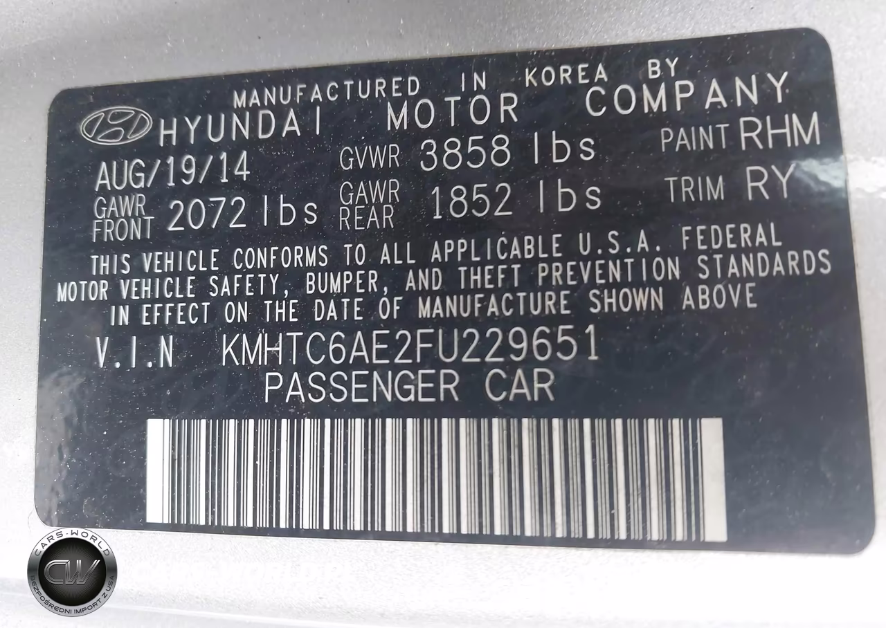 2015 Hyundai Veloster Turbo VIN:KMHTC6AE2FU229651 - 9