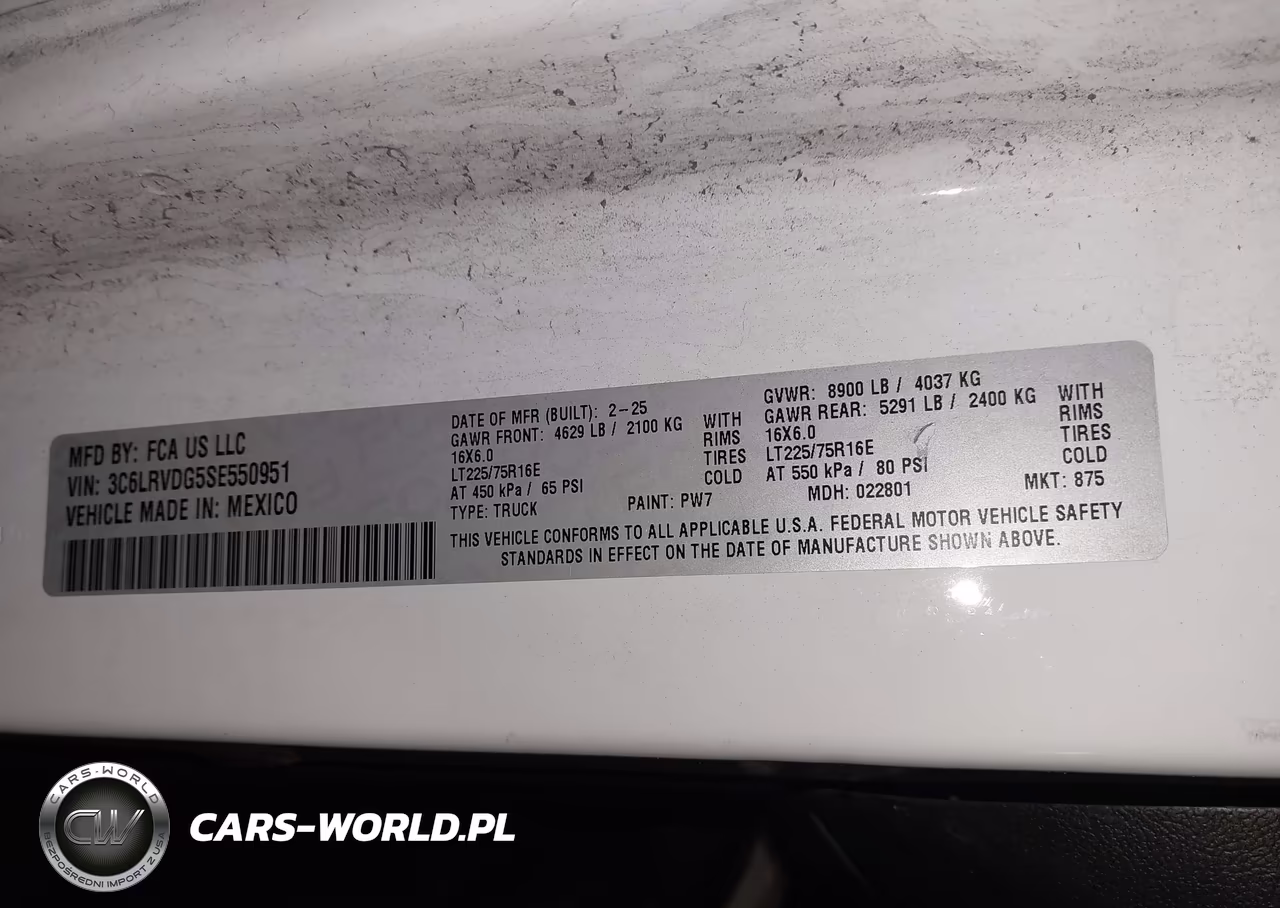2025 Ram Promaster 2500 Tradesman High Roof 159 Wb W-Pass Seat VIN:3C6LRVDG5SE550951 - 9