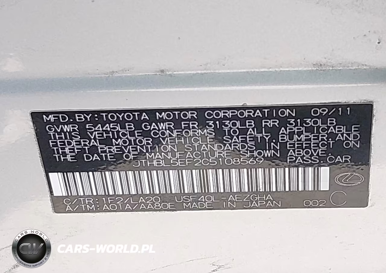 2012 Lexus Ls 460 VIN:JTHBL5EF2C5108569 - 9