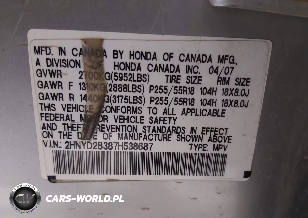 2007 Acura Mdx Technology Package VIN:2HNYD28387H538687 - 9