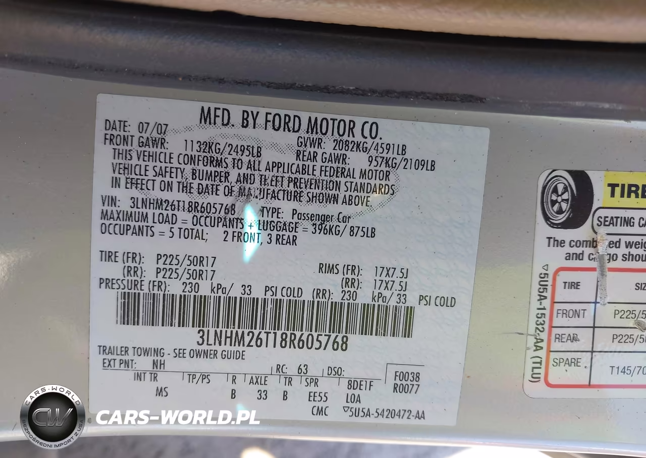 2008 Lincoln Mkz VIN:3LNHM26T18R605768 - 9
