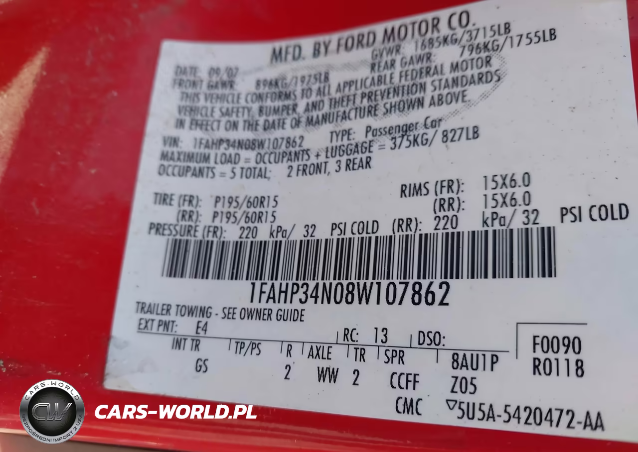2008 Ford Focus S VIN:1FAHP34N08W107862 - 9