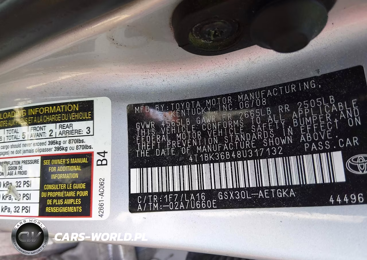 2008 Toyota Avalon Xls VIN:4T1BK36B48U317132 - 9