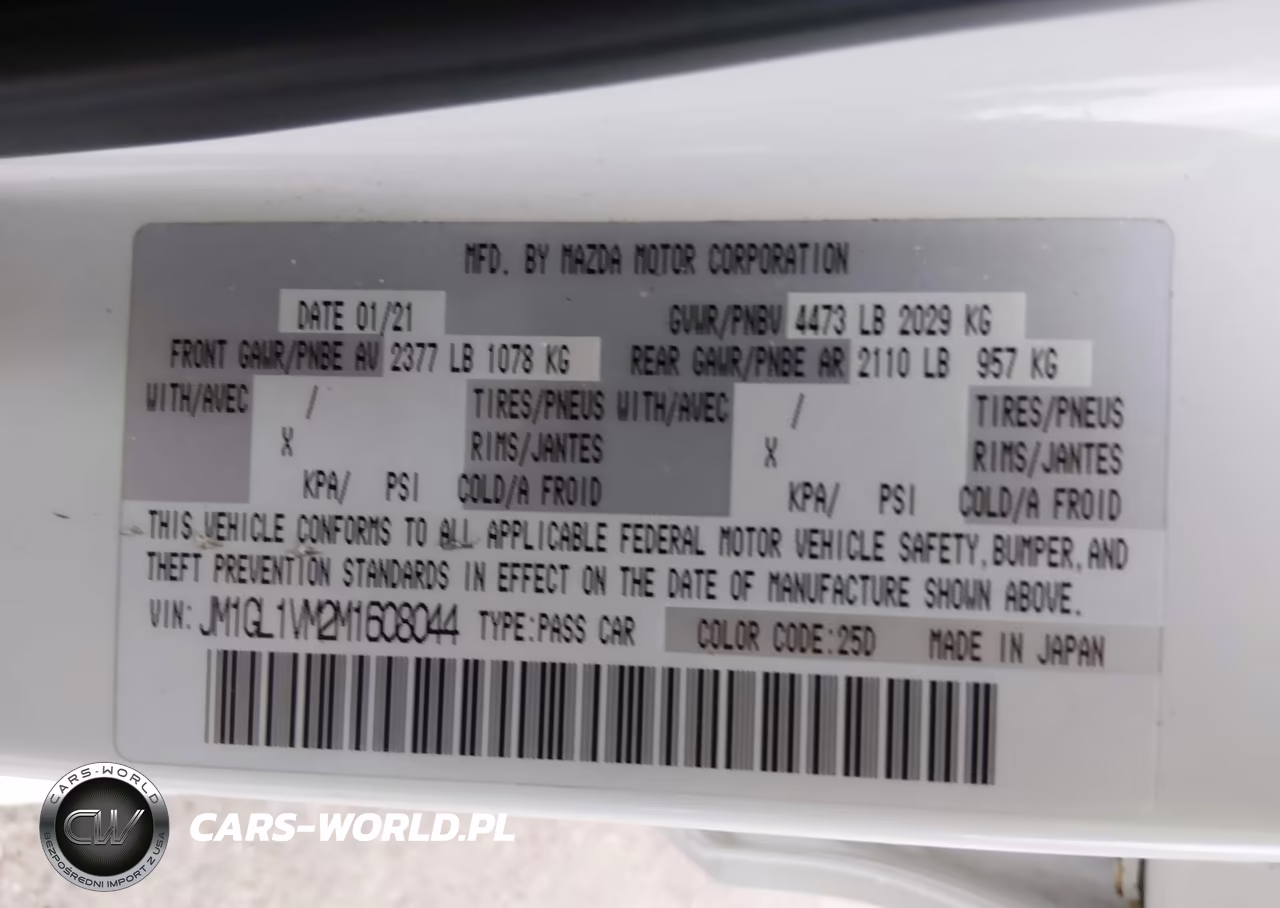 2021 Mazda Mazda6 Touring VIN:JM1GL1VM2M1608044 - 9