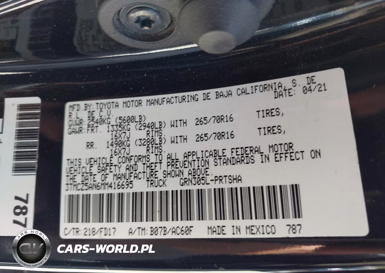 2021 Toyota Tacoma Trd Off-Road VIN:3TMCZ5AN6MM416695 - 9