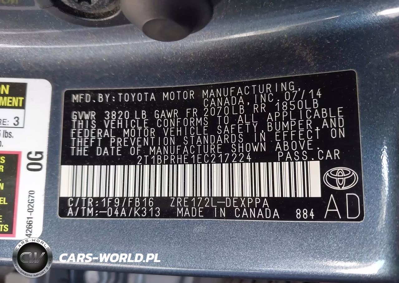 2014 Toyota Corolla Le Eco Plus VIN:2T1BPRHE1EC217224 - 9