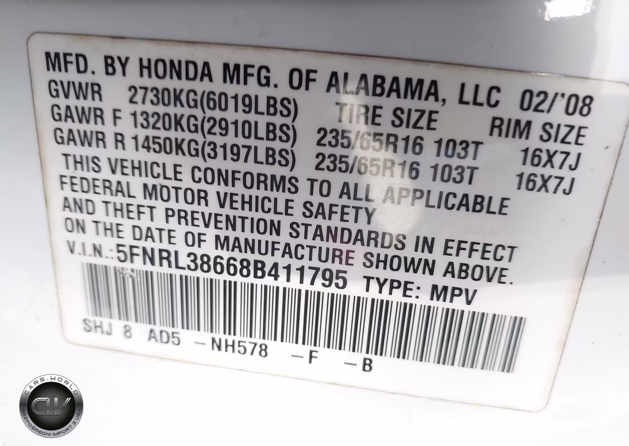 2008 Honda Odyssey Ex-L VIN:5FNRL38668B411795 - 9