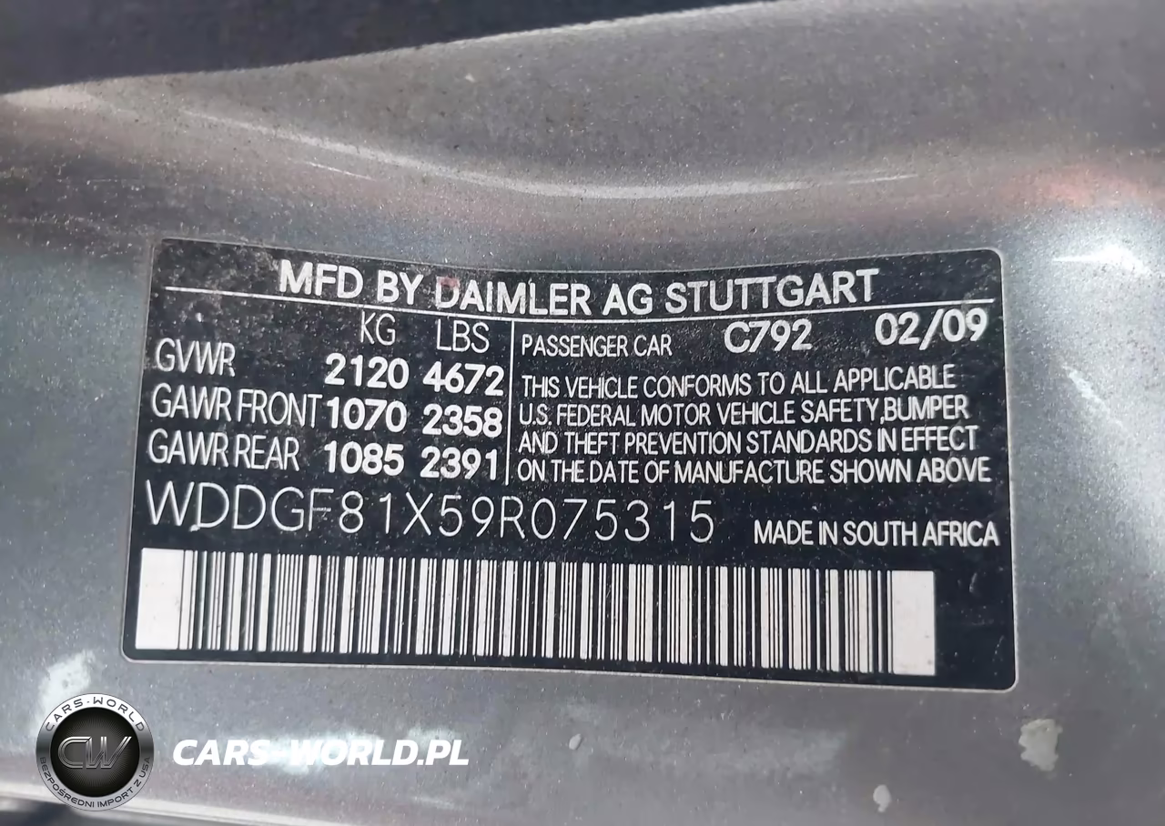 2009 Mercedes-Benz C 300 Sport 4Matic VIN:WDDGF81X59R075315 - 9