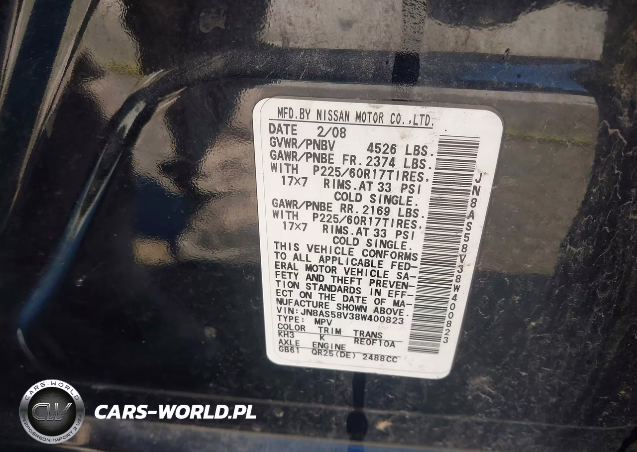 2008 Nissan Rogue Sl VIN:JN8AS58V38W400823 - 9