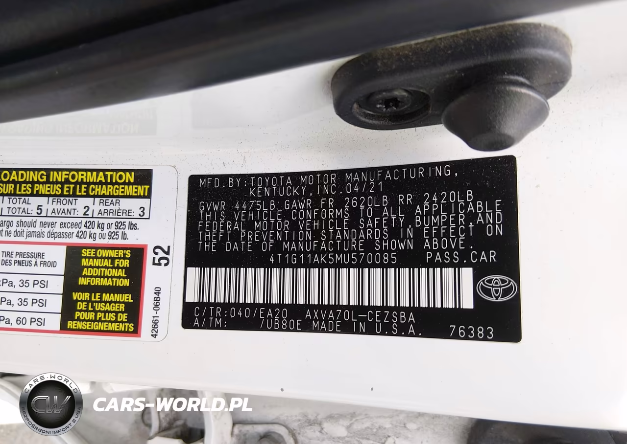 2021 Toyota Camry Se VIN:4T1G11AK5MU570085 - 9