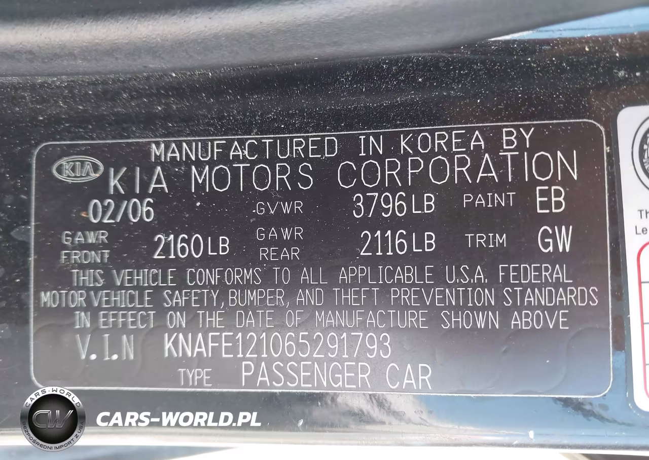 2006 Kia Spectra Ex-Lx-Sx VIN:KNAFE121065291793 - 9