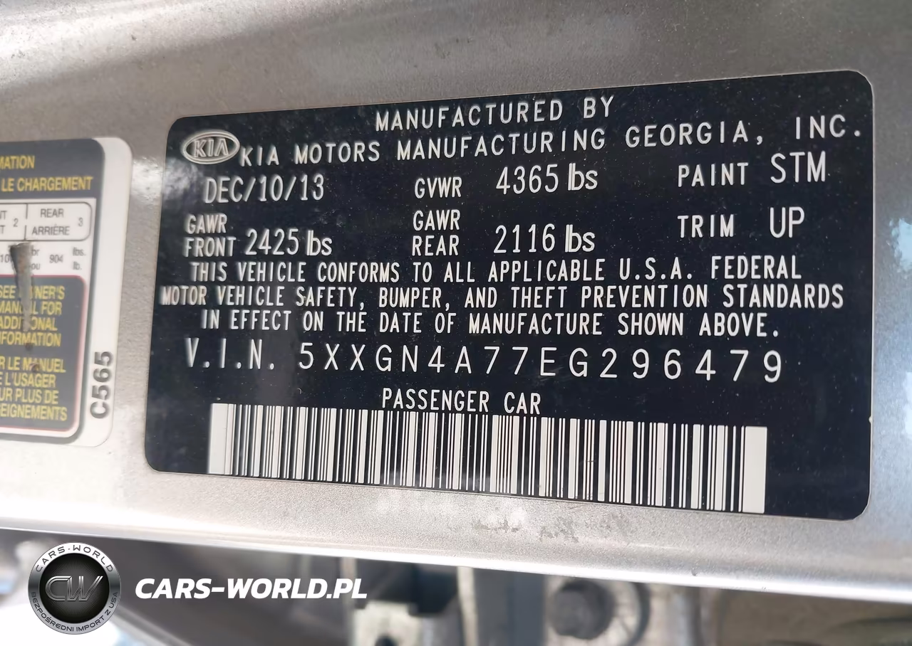 2014 Kia Optima Ex VIN:5XXGN4A77EG296479 - 9