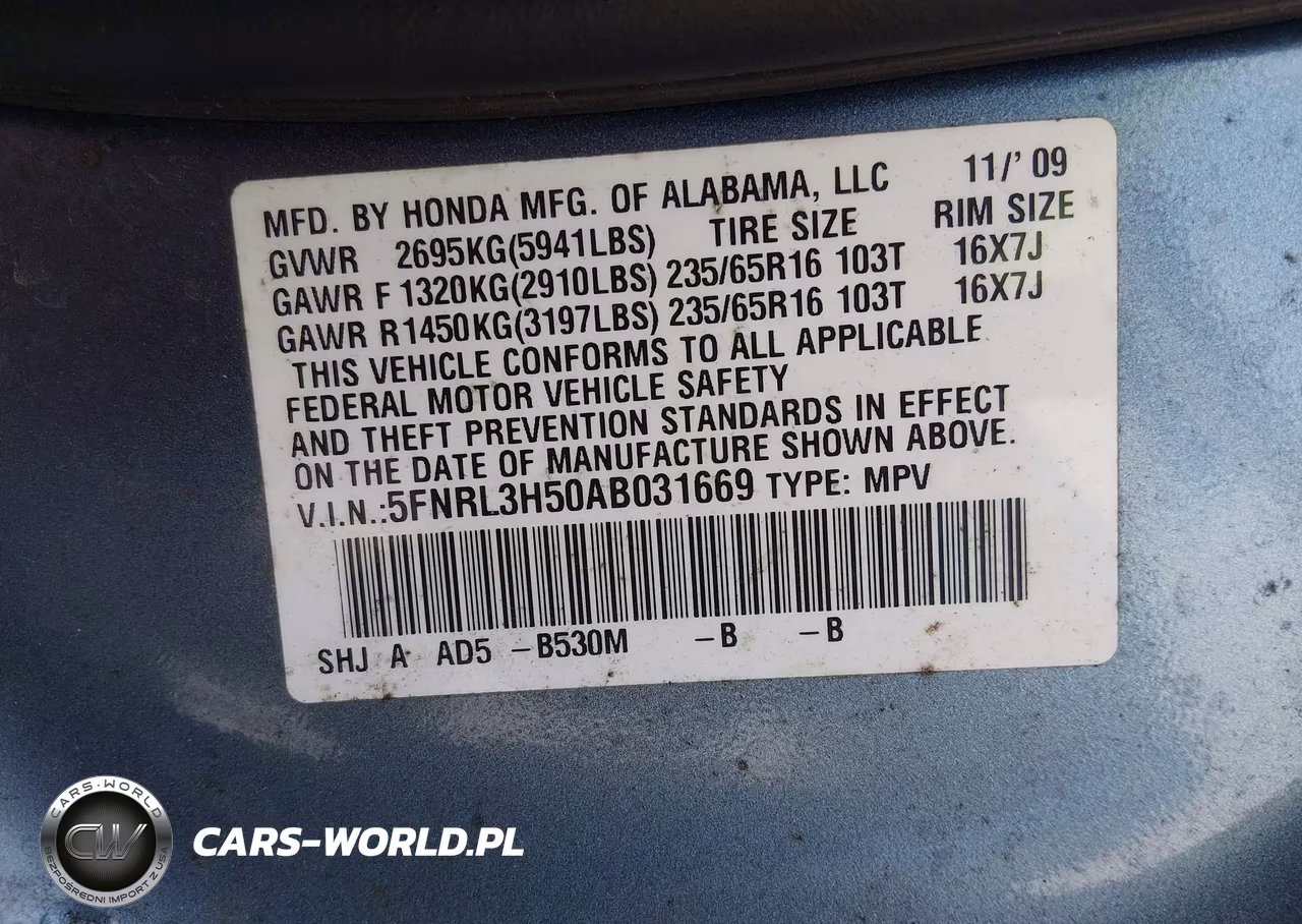 2010 Honda Odyssey Ex VIN:5FNRL3H50AB031669 - 9