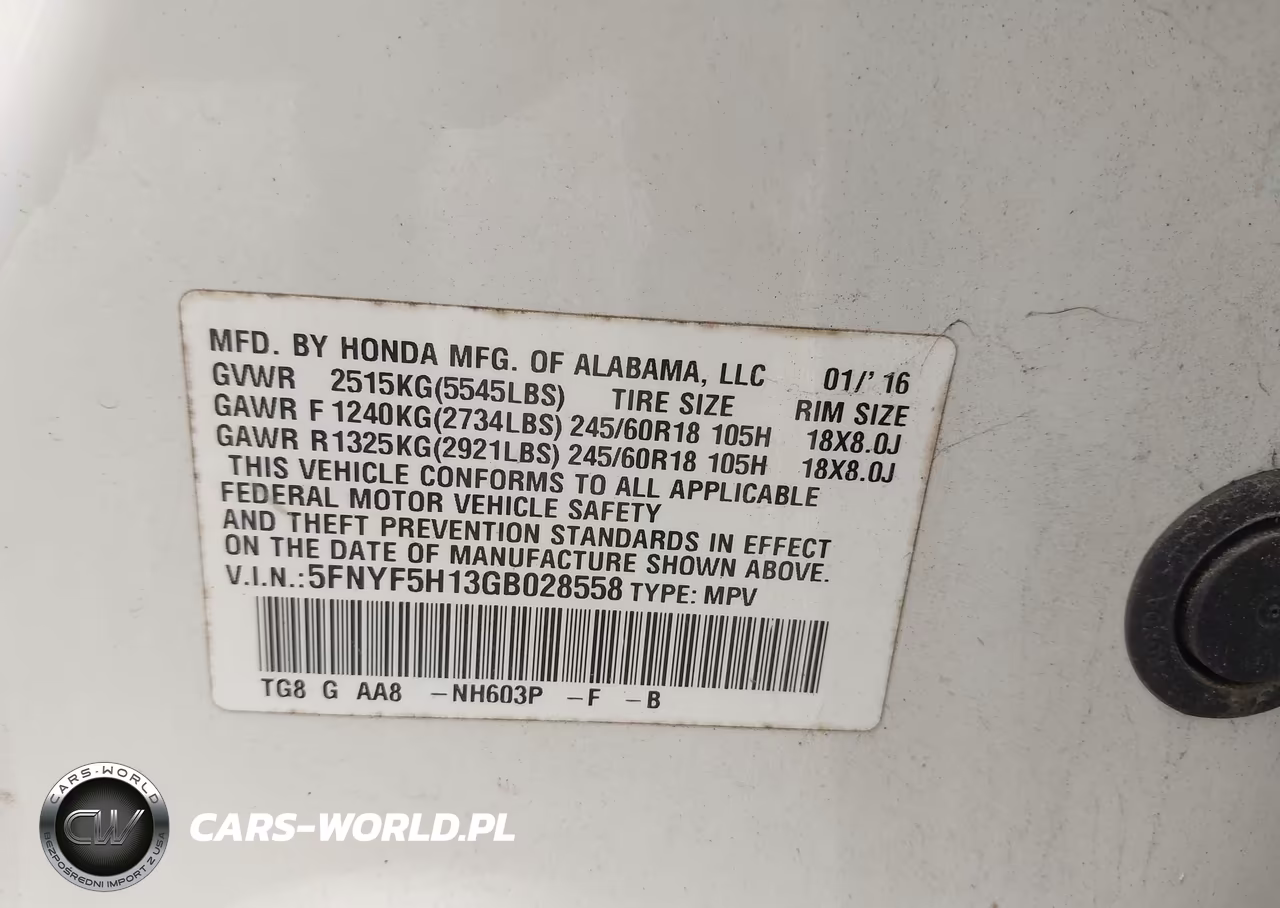2016 Honda Pilot Lx VIN:5FNYF5H13GB028558 - 9