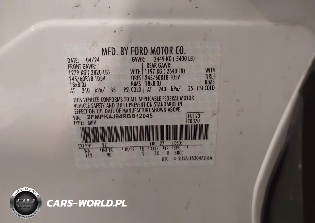 2024 Ford Edge Sel VIN:2FMPK4J94RBB12045 - 9