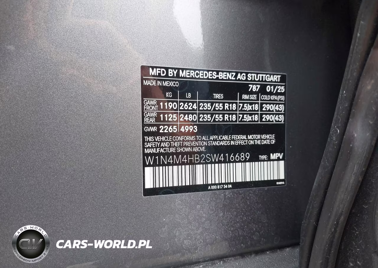 2025 Mercedes-Benz Glb 250 4Matic VIN:W1N4M4HB2SW416689 - 9