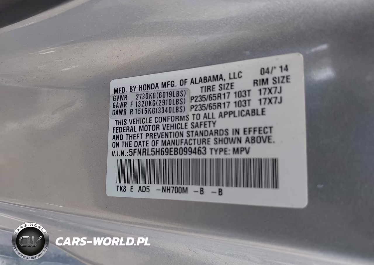 2014 Honda Odyssey Ex-L VIN:5FNRL5H69EB099463 - 9