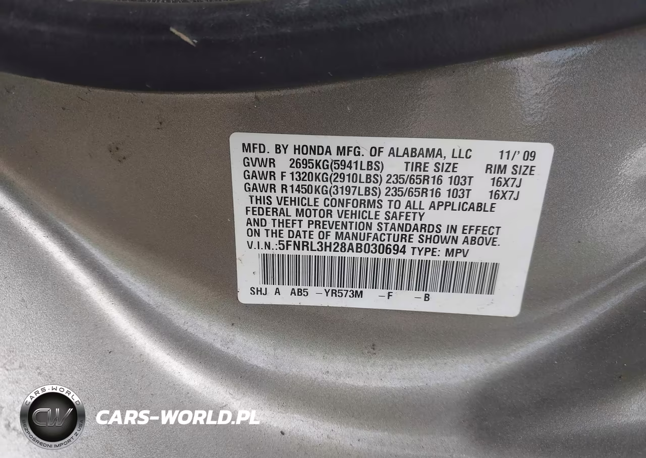 2010 Honda Odyssey Lx VIN:5FNRL3H28AB030694 - 9