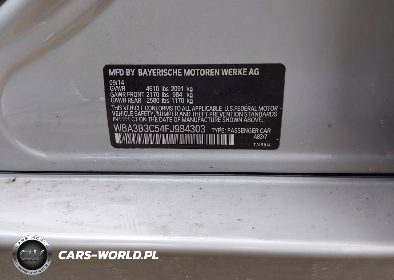2015 BMW 328I xDrive VIN:WBA3B3C54FJ984303 - 9