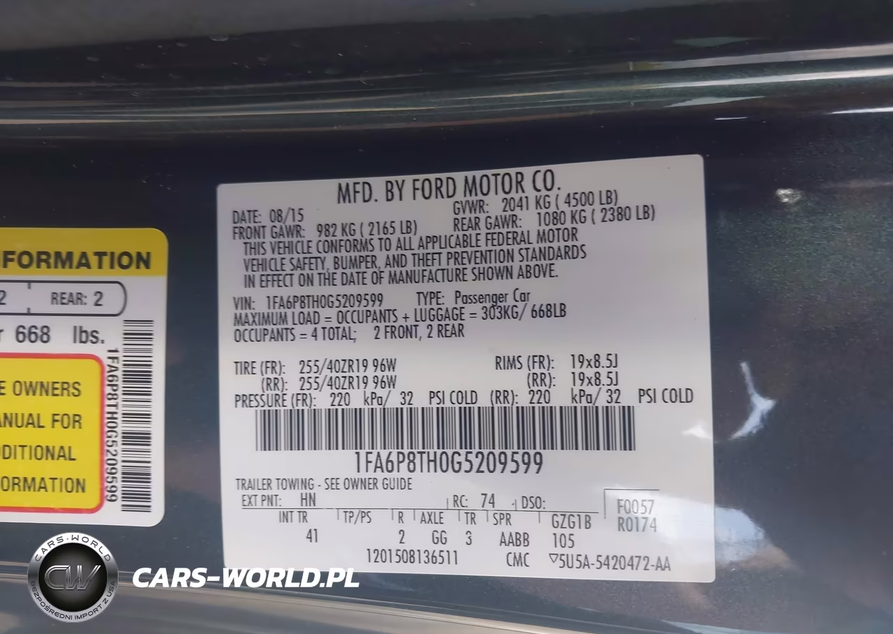 2016 Ford Mustang Ecoboost VIN:1FA6P8TH0G5209599 - 9