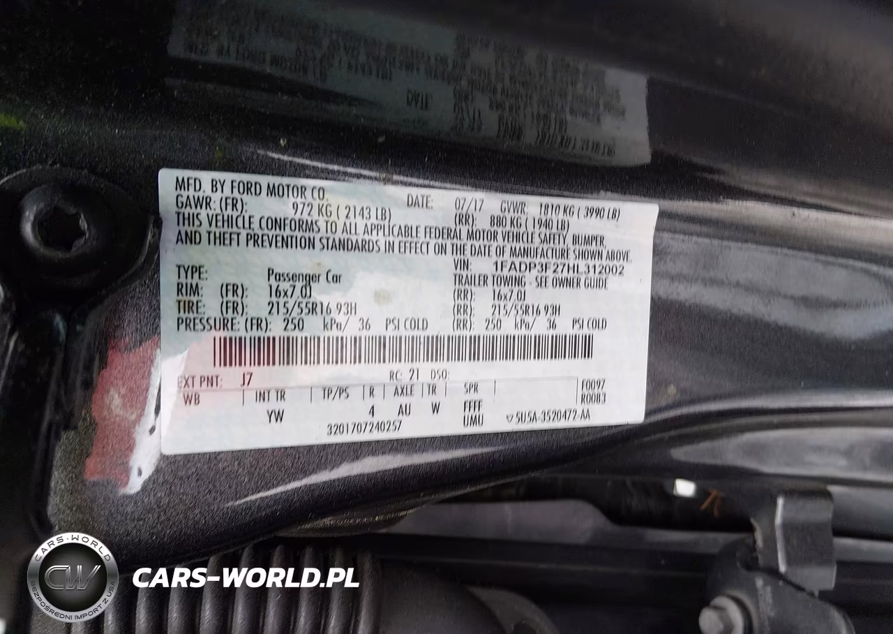 2017 Ford Focus Se VIN:1FADP3F27HL312002 - 9
