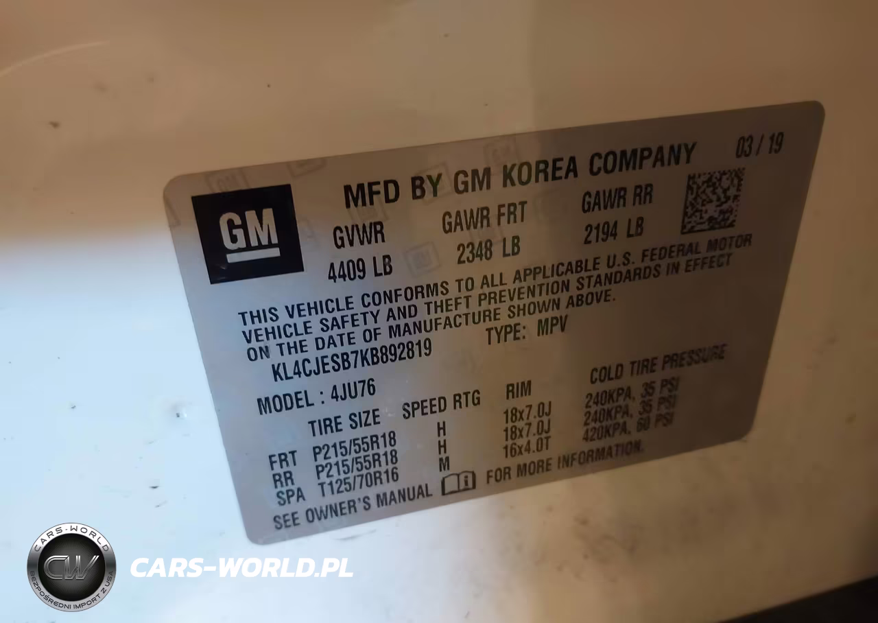 2019 Buick Encore Awd Preferred VIN:KL4CJESB7KB892819 - 9