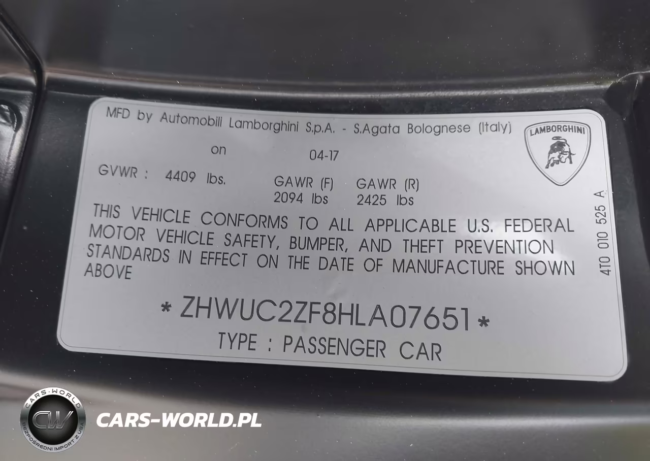 2017 Lamborghini Huracan Lp580-2 VIN:ZHWUC2ZF8HLA07651 - 9