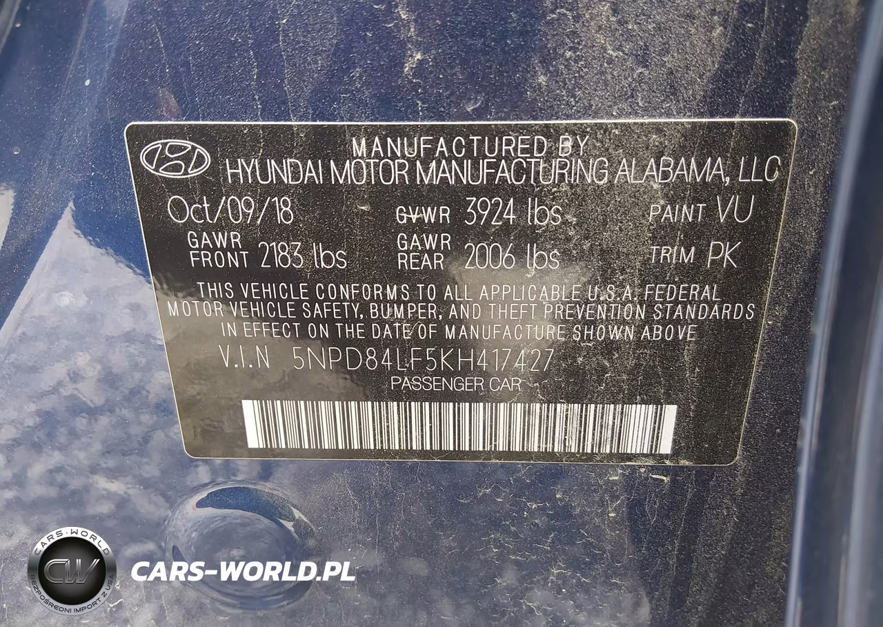 2019 Hyundai Elantra Sel VIN:5NPD84LF5KH417427 - 9