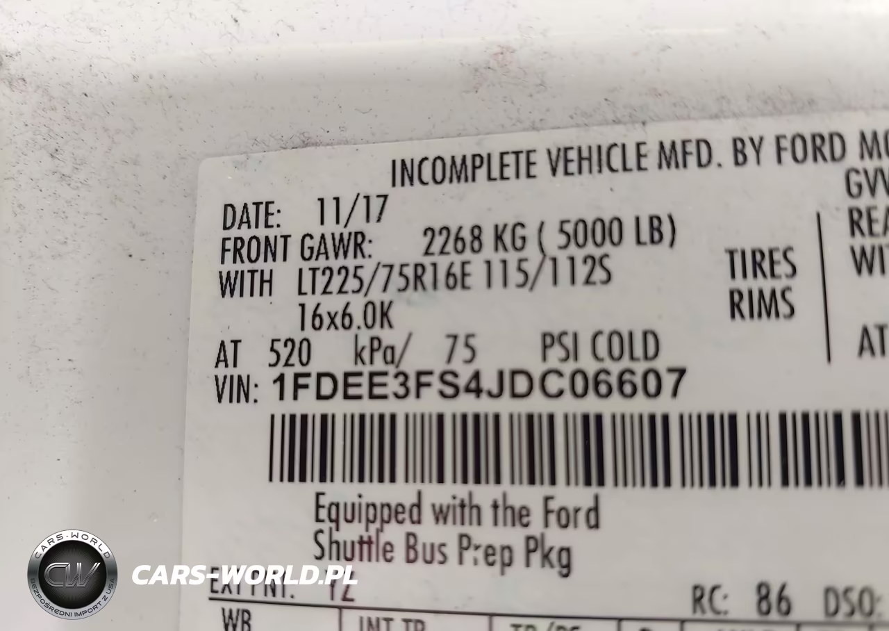 2018 Ford E-350 Cutaway VIN:1FDEE3FS4JDC06607 - 8