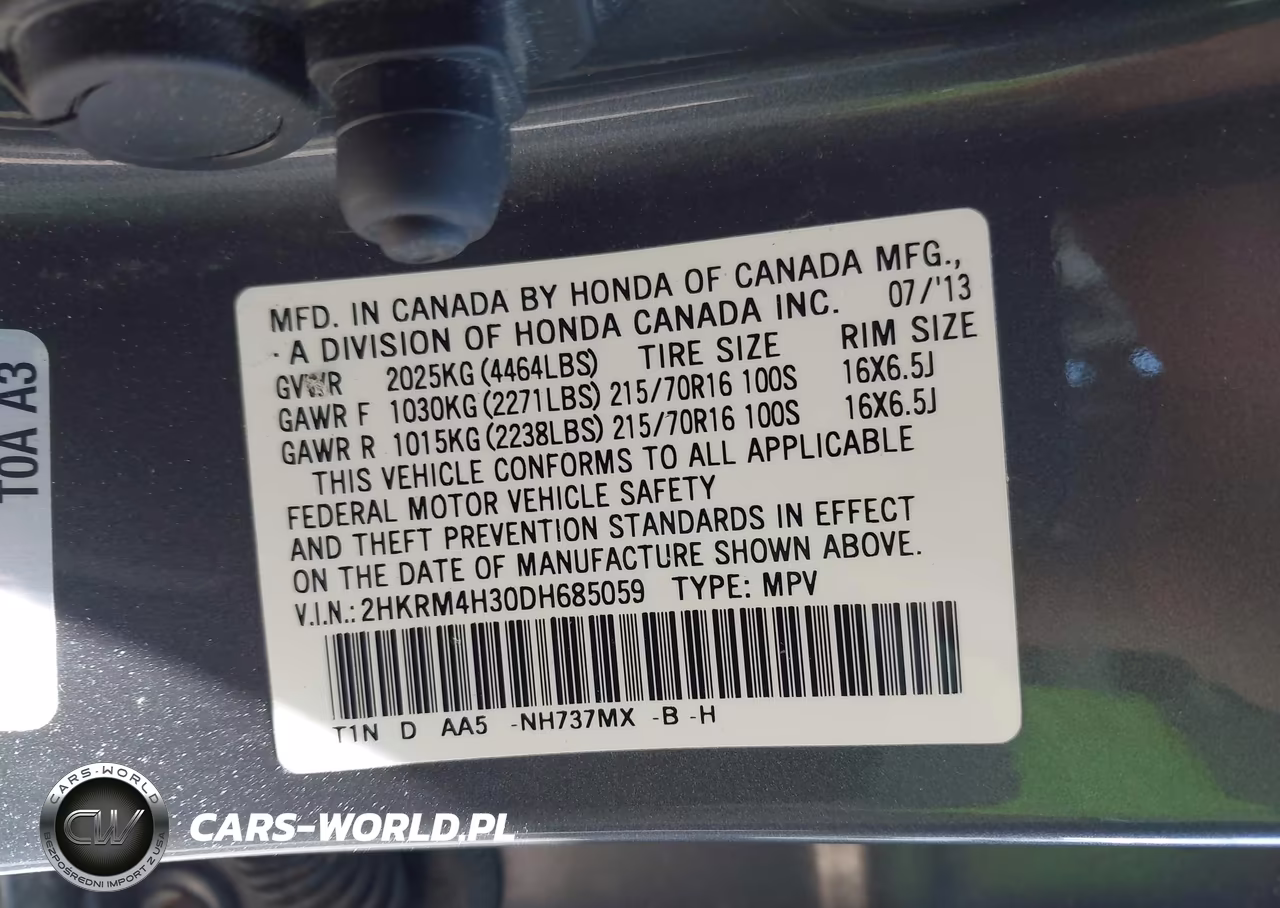 2013 Honda Cr-V Lx VIN:2HKRM4H30DH685059 - 9