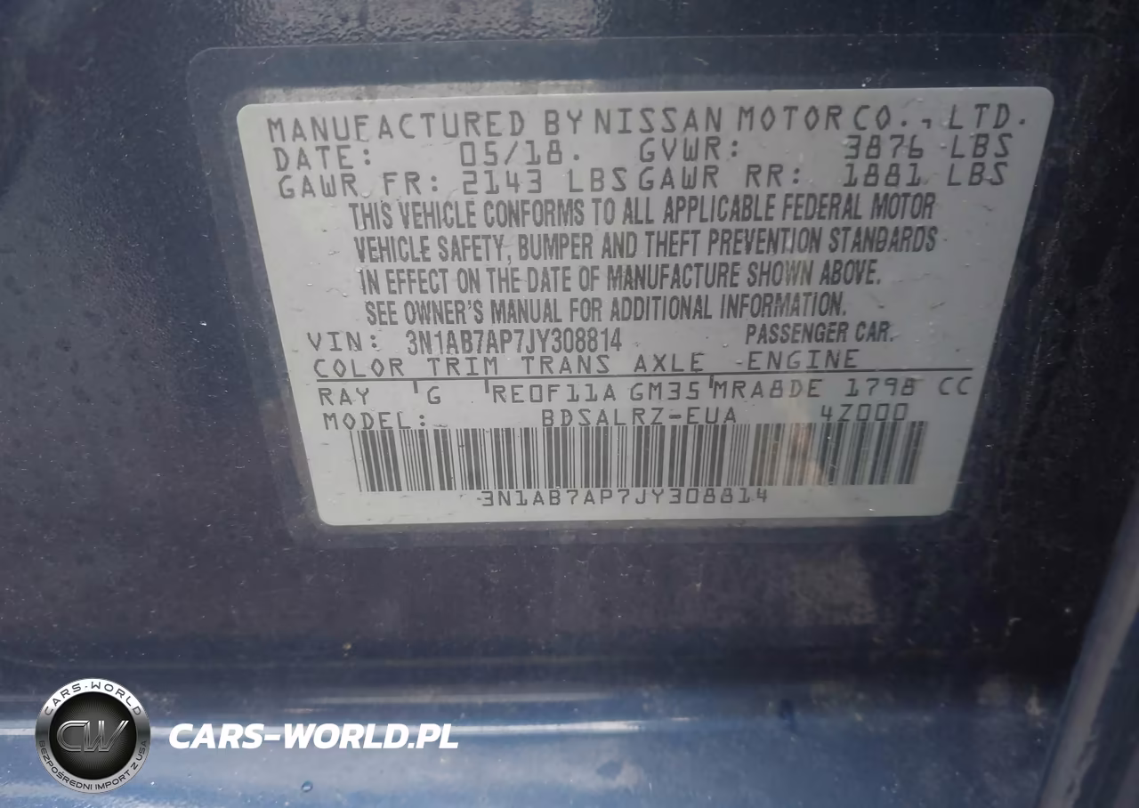 2018 Nissan Sentra VIN:3N1AB7AP7JY308814 - 9