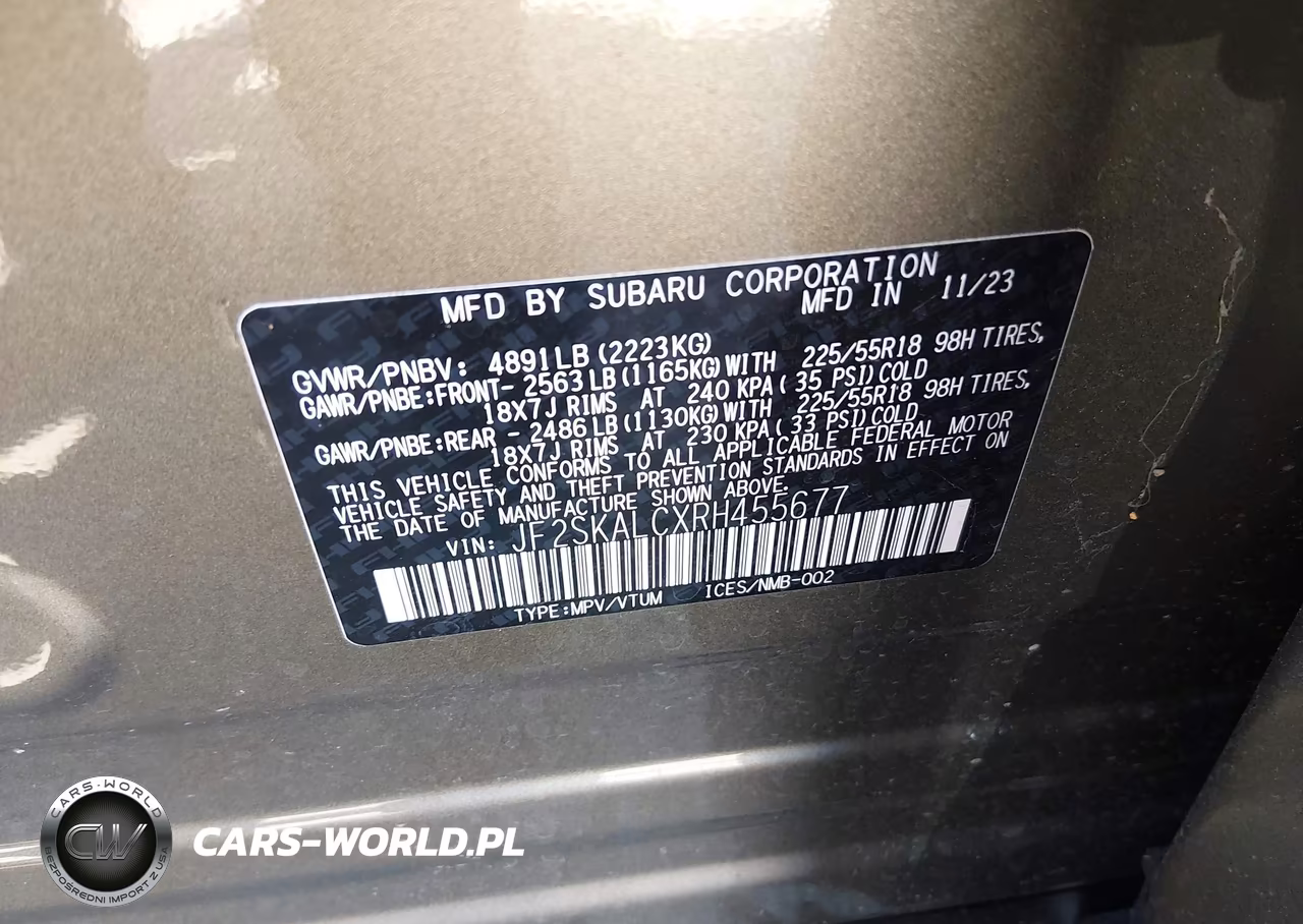 2024 Subaru Forester Limited VIN:JF2SKALCXRH455677 - 9