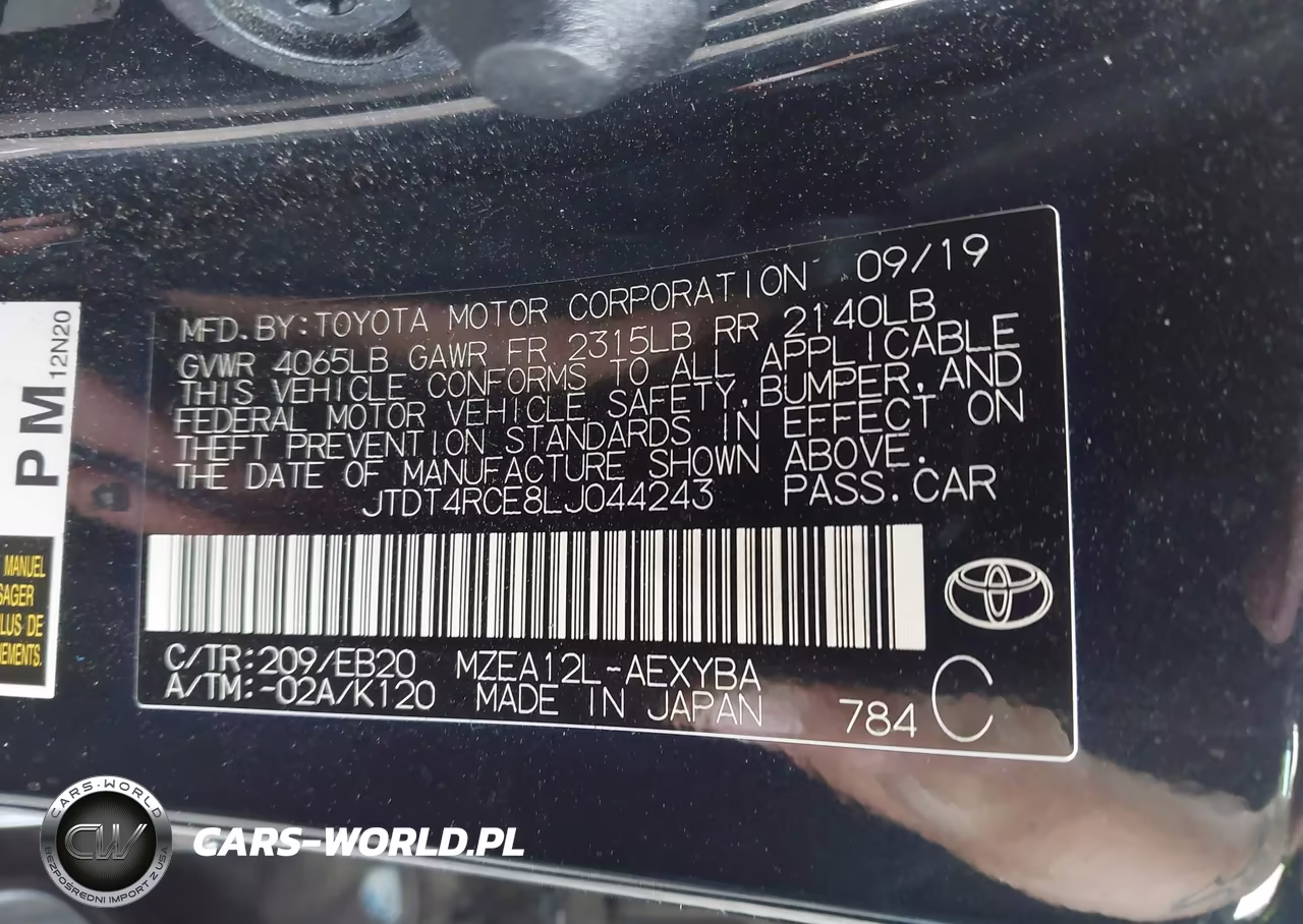 2020 Toyota Corolla Xse VIN:JTDT4RCE8LJ044243 - 9