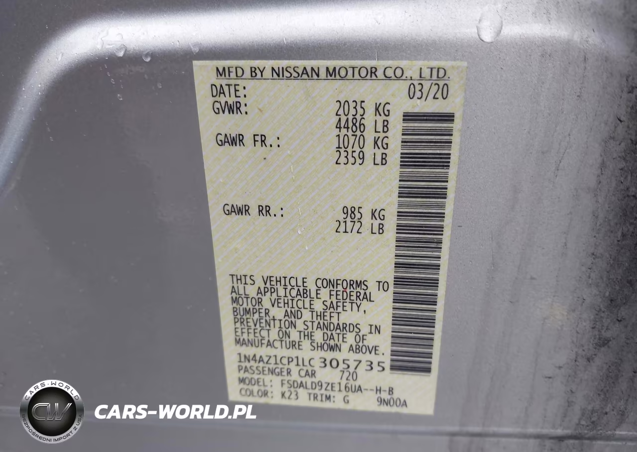 2020 Nissan Leaf Sv 40 Kwh VIN:1N4AZ1CP1LC305735 - 9