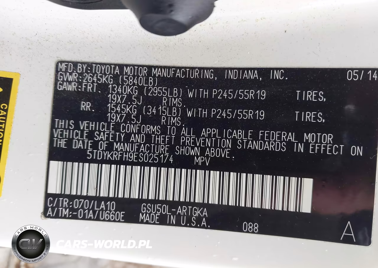 2014 Toyota Highlander Limited V6 VIN:5TDYKRFH9ES025174 - 9