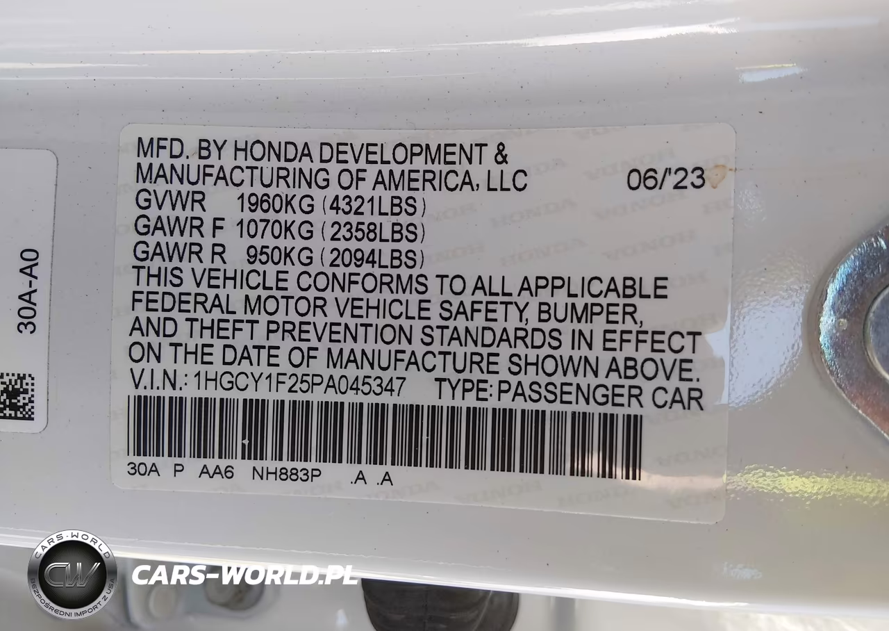 2023 Honda Accord Lx VIN:1HGCY1F25PA045347 - 9