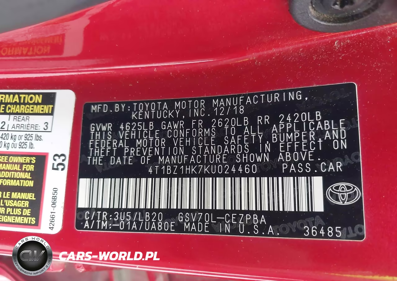 2019 Toyota Camry Xse V6 VIN:4T1BZ1HK7KU024460 - 9
