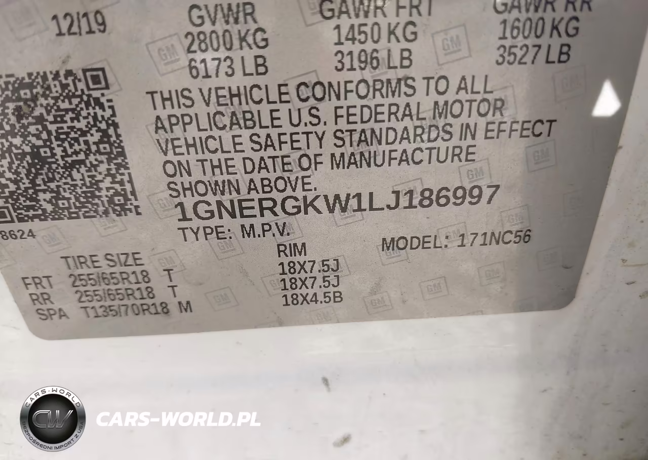 2020 Chevrolet Traverse Fwd Lt Cloth VIN:1GNERGKW1LJ186997 - 9