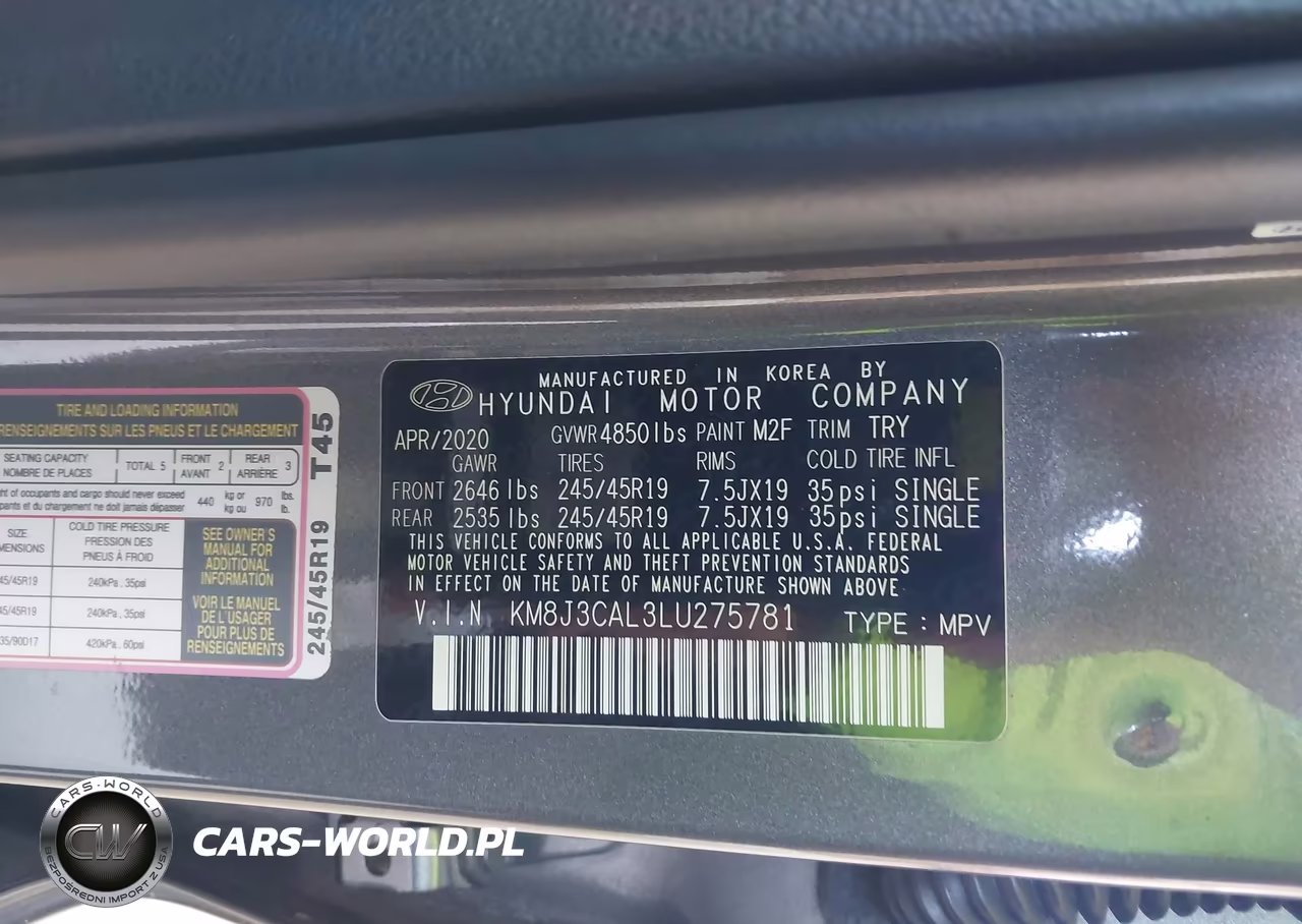 2020 Hyundai Tucson Sport VIN:KM8J3CAL3LU275781 - 9