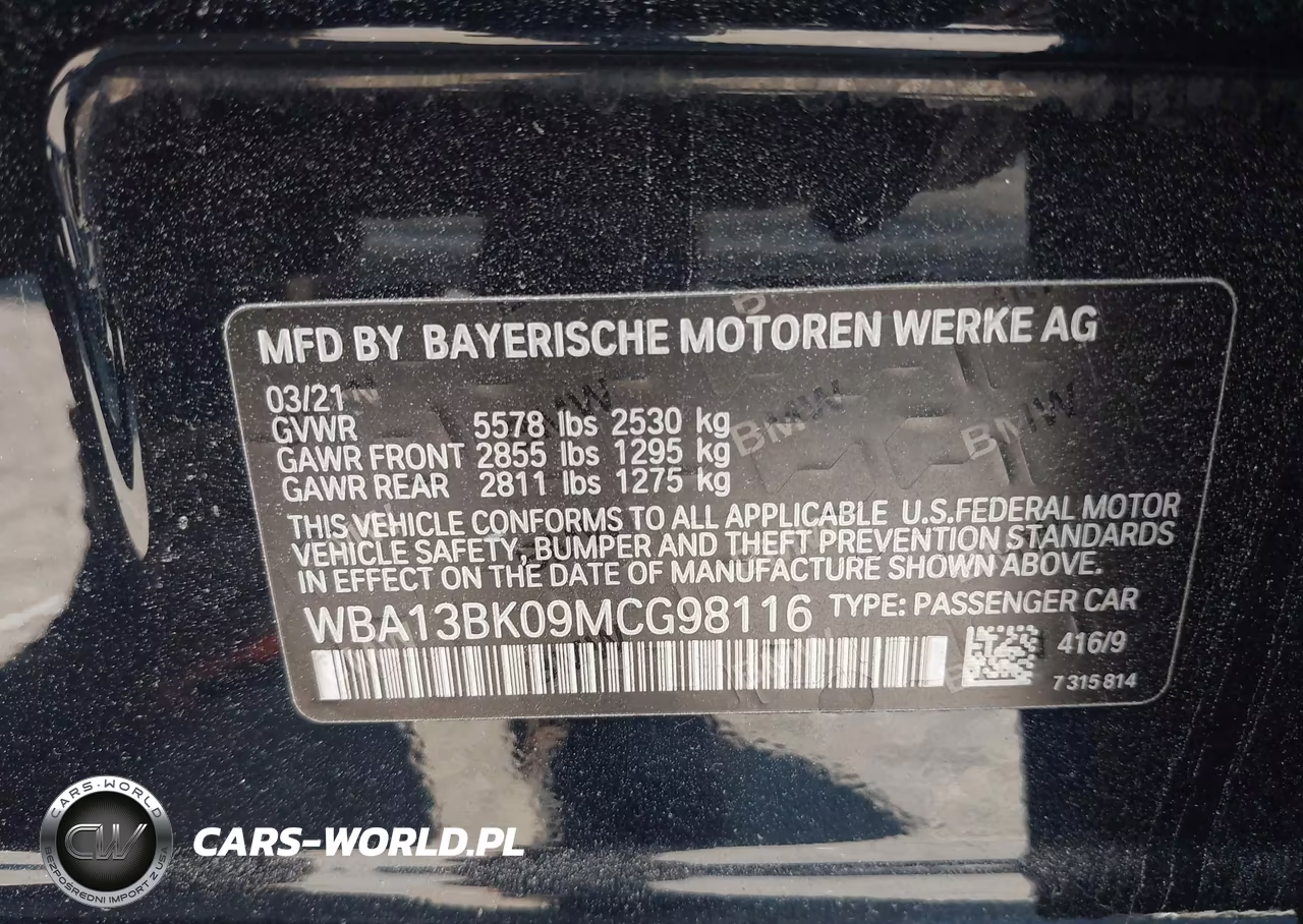 2021 BMW M550I xDrive VIN:WBA13BK09MCG98116 - 9