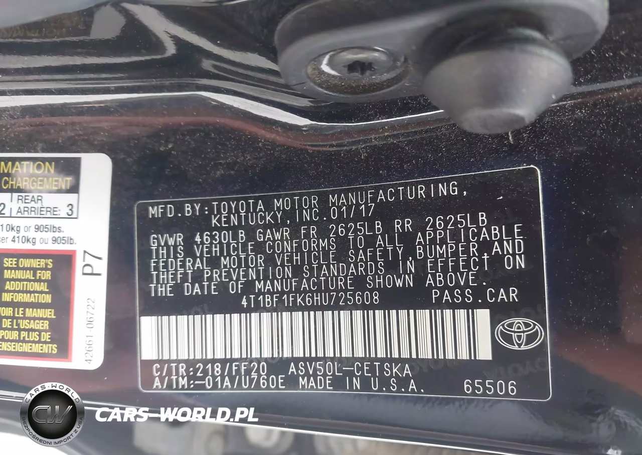 2017 Toyota Camry Se VIN:4T1BF1FK6HU725608 - 9