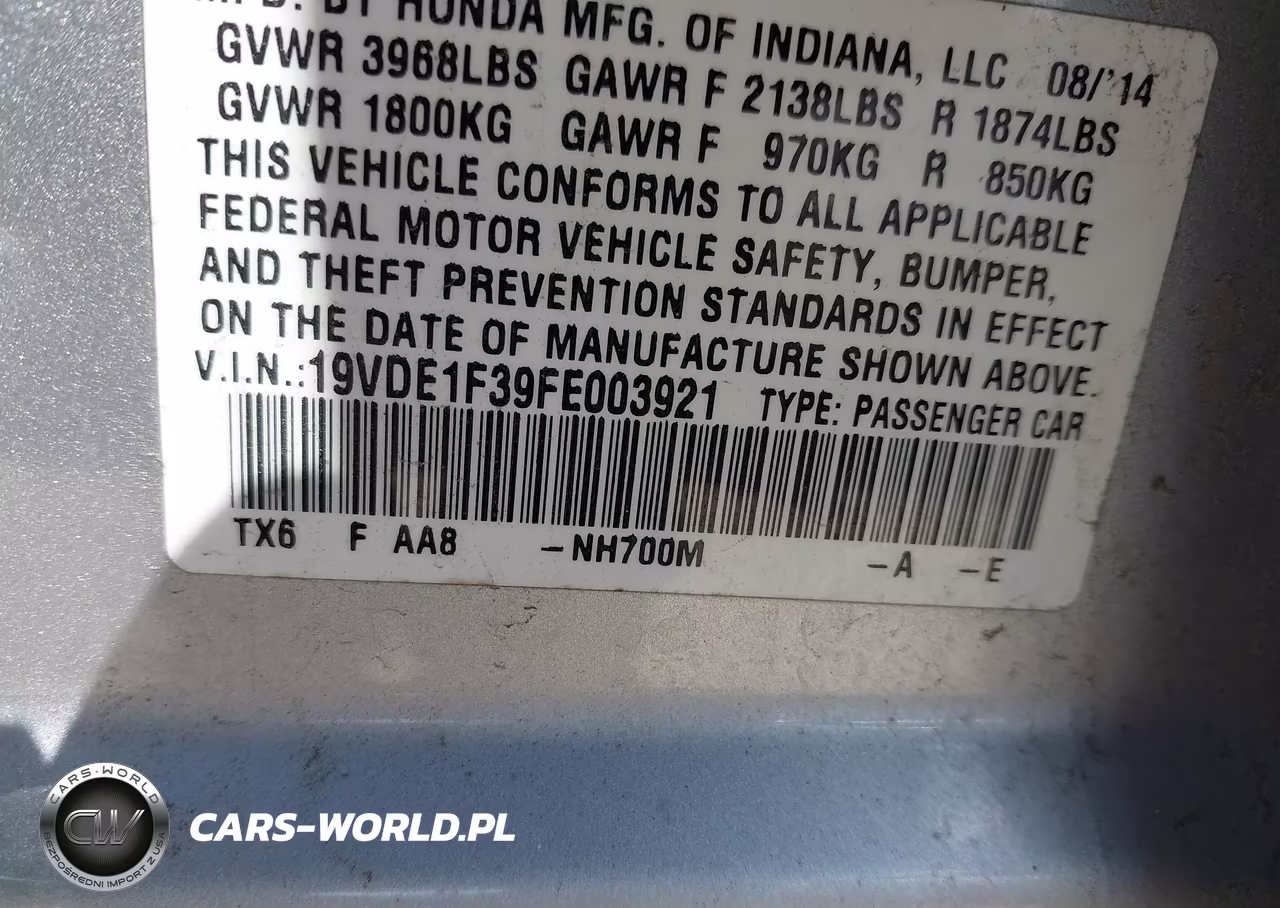 2015 Acura Ilx 2.0L VIN:19VDE1F39FE003921 - 9