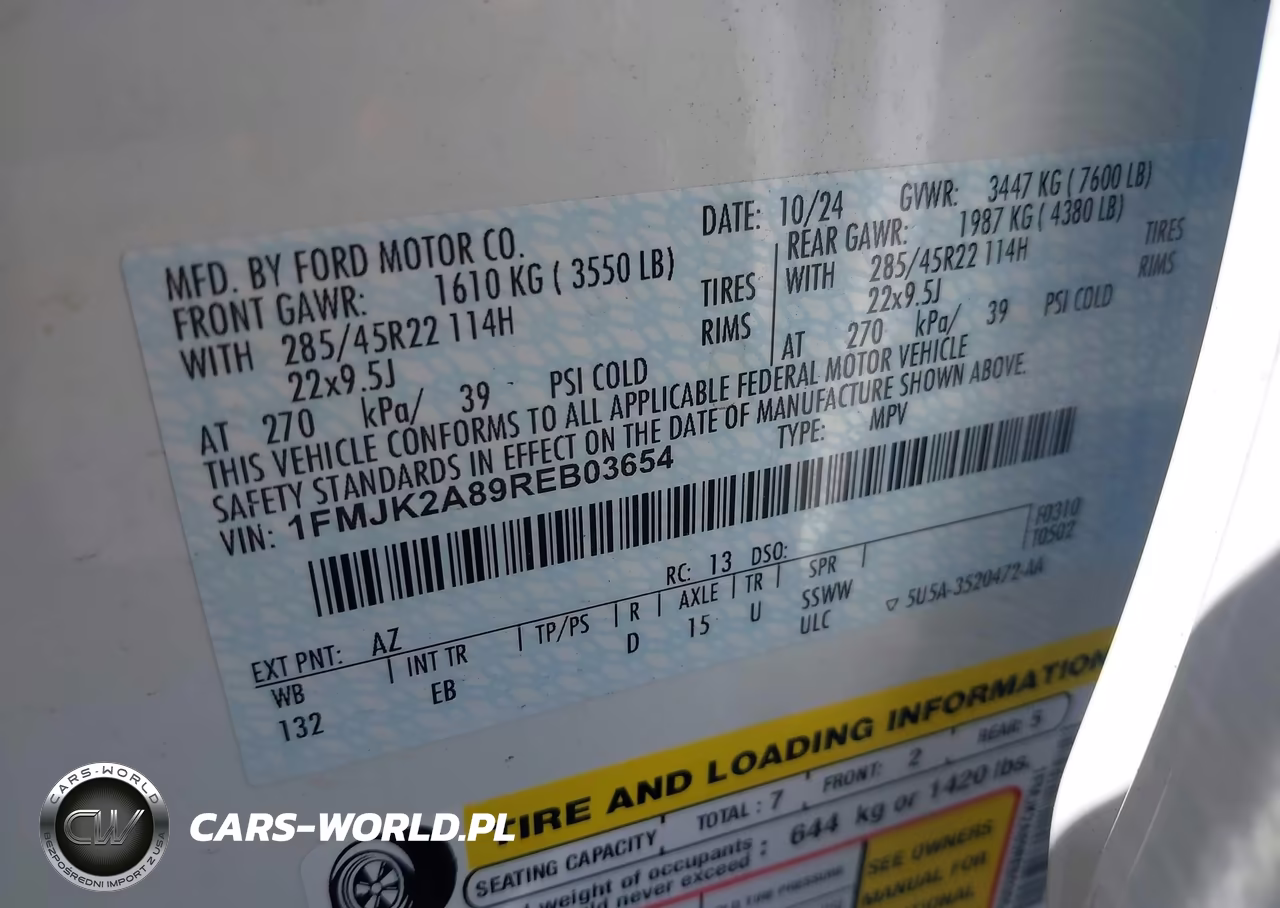2024 Ford Expedition Limited Max VIN:1FMJK2A89REB03654 - 9