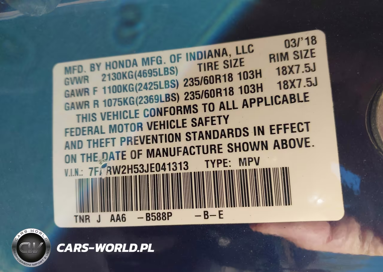 2018 Honda Cr-V Ex VIN:7FARW2H53JE041313 - 9