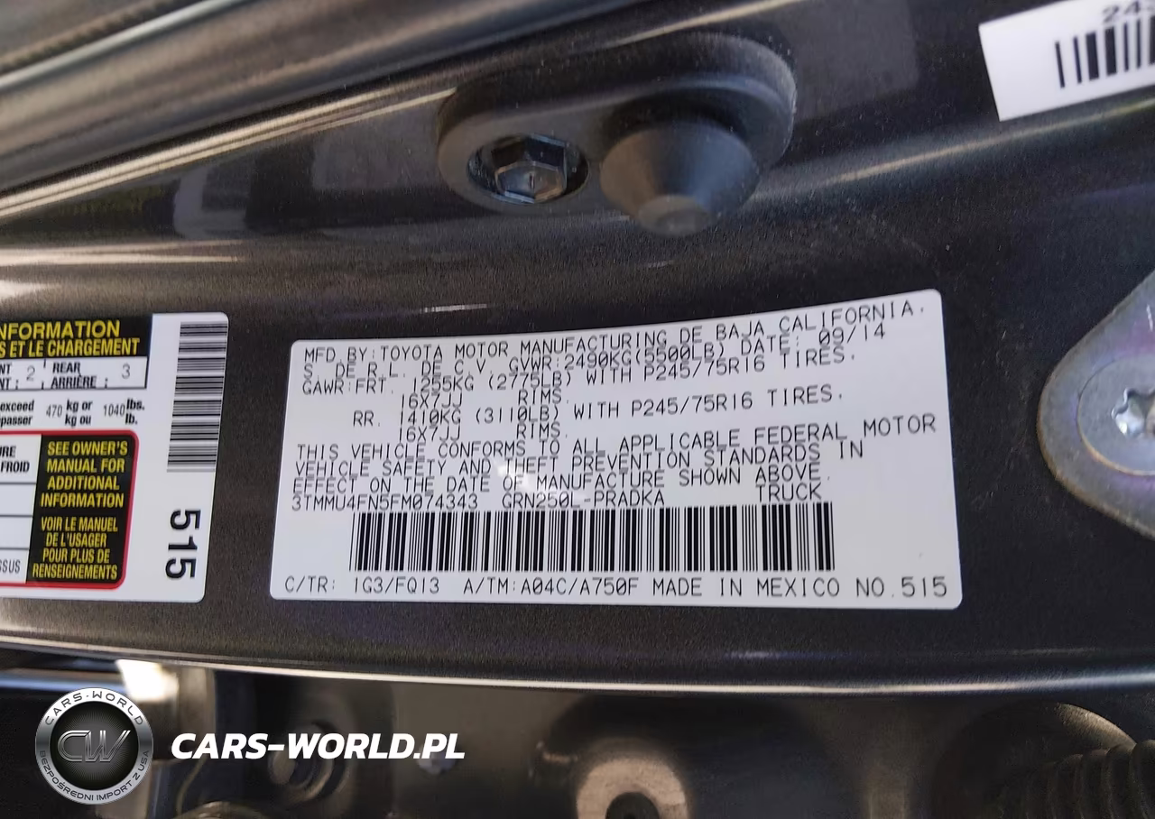2015 Toyota Tacoma Base V6 VIN:3TMMU4FN5FM074343 - 9