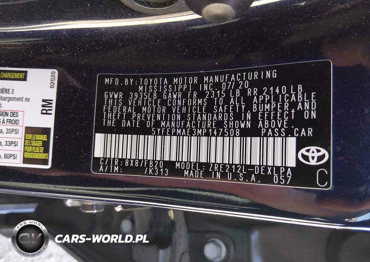2021 Toyota Corolla Le VIN:5YFEPMAE3MP147508 - 9