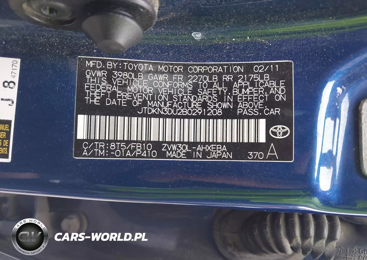 2011 Toyota Prius Two VIN:JTDKN3DU2B0291208 - 9