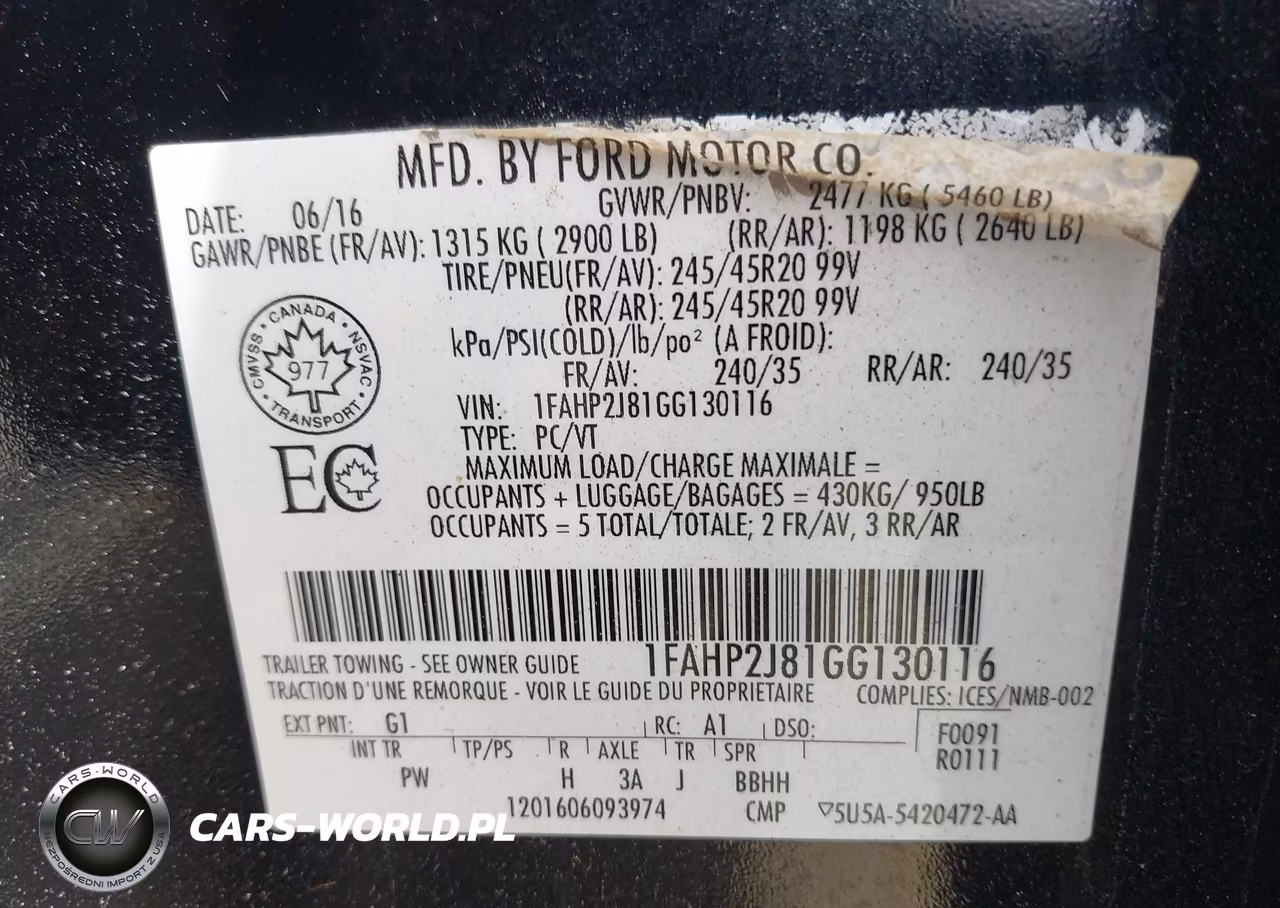 2016 Ford Taurus Limited VIN:1FAHP2J81GG130116 - 9